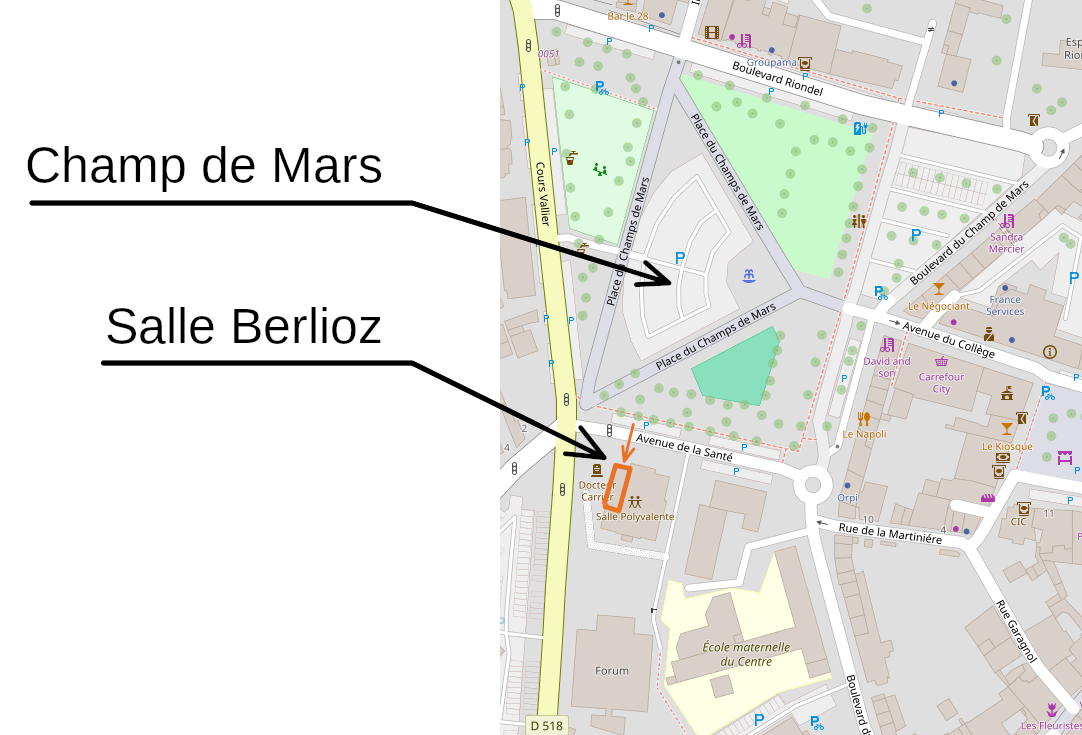 Localisation de la salle Berlioz ) St Marcellin