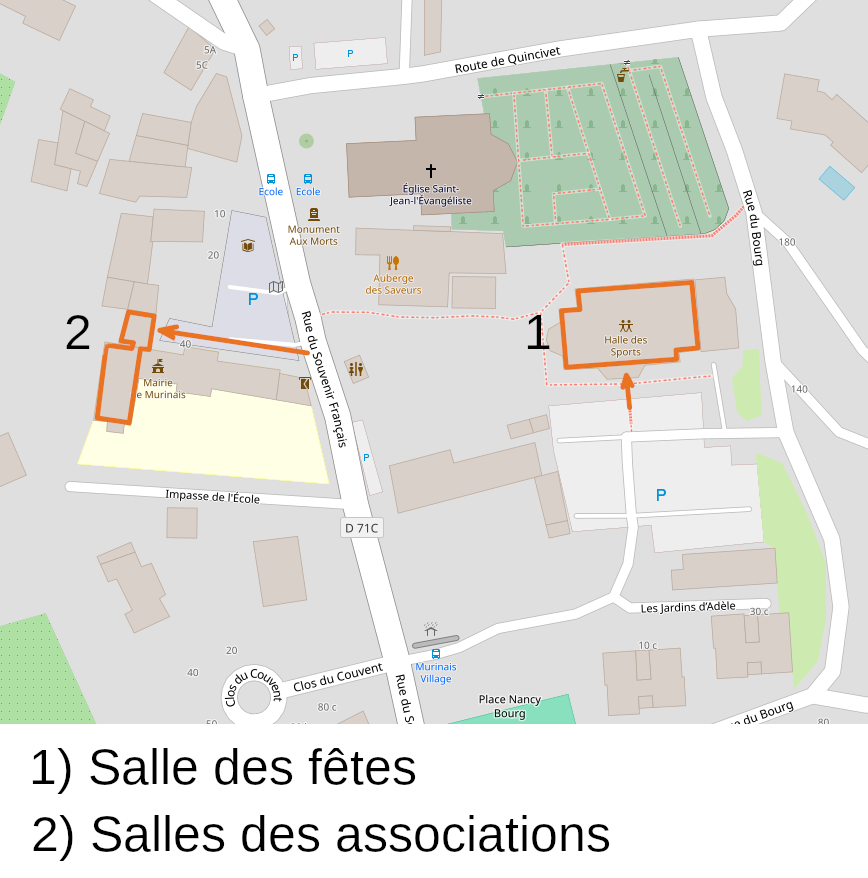 Lieux des rencontres à Murinais